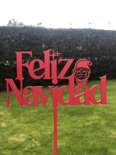 Cake Topper "Feliz Navidad Santa"