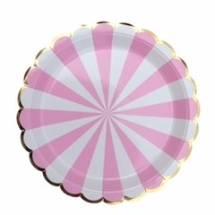 Plato de Papel Rosado Pequeño Tipo Circus x10 unidades - comprar online