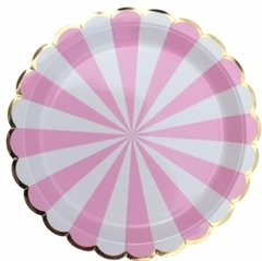 Plato de Papel Rosado Grande Tipo Circus x10 Unidades