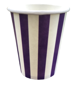 Vaso de Papel Morado Rayas x6 unidades