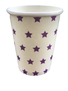 Vaso de Papel Morado Estrellas x6 unidades