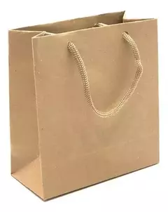 Bolsa Grande de Papel Kraft con Manijas Cordón x5 unidades