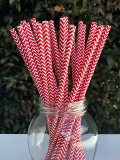 Pitillos de Papel Rojo Chevron x25 unidades