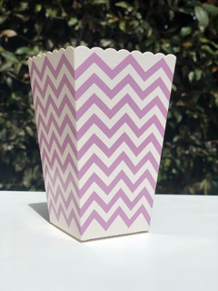 Caja Crispetera Morado Chevron x10 unidades