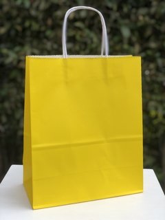 Bolsa de Papel Amarilla Mediana con Asas x3 unidades