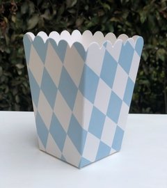 Caja Crispetera Azul con Rombos Blancos x12 unidades - comprar online