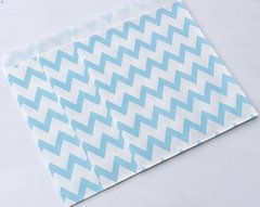 Bolsas de Papel Azul Chevron x10 unidades