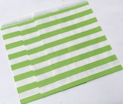 Bolsas de Papel Verde con Rayas Blancas xunidad