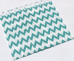 Bolsas de Papel Verde Aguamarina Chevron xunidad