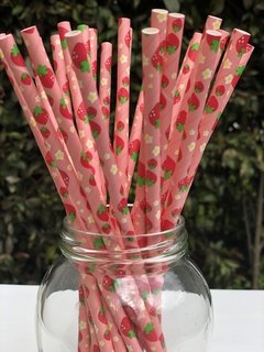 Pitillos de Papel Fresas x25 unidades