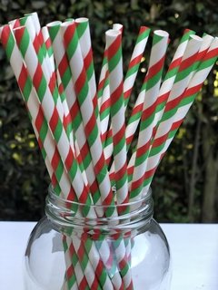 Pitillos de Papel Navideños x25 unidades