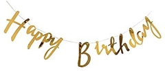 Guirnalda Letras "Happy Birthday" Dorado - comprar online