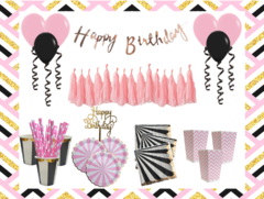 Party Kit Rosado y Negro