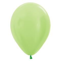 Globo R12 Satín Verde Lima Sempertex x6