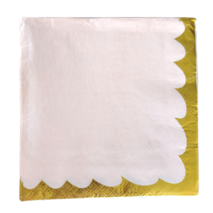 Servilleta Grande de Papel Durazno Pastel con Borde Dorado x20 unidades