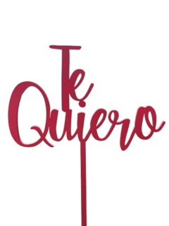 Cake Topper Rojo "Te Quiero"