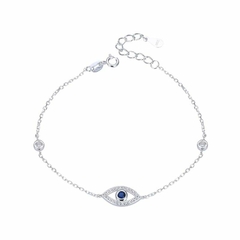 P1316 - Pulsera Ojo turco con cubics, Plata 925