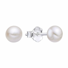 P057 - Aros Perlas cultivadas, 4 mm, Plata 925