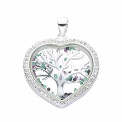 P794 - Dije Arbol de la Vida con cubics, Plata 925