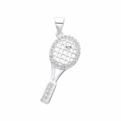 P1339 - Dije Raqueta de Tenis con cubics, Plata 925