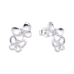 P1266 - Aros de Mariposas, Plata 925