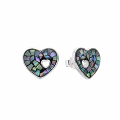 P1275 - Aros con nacar, Plata 925