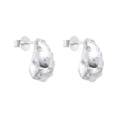 P1285 - Aros Gota con cubics, Plata 925