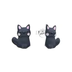 P563 - Aros de Gato esmaltados, Plata 925