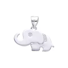 P493 -Dije Elefante con cubics, Plata 925