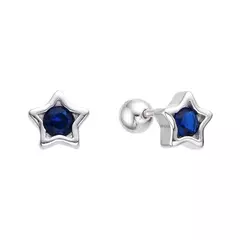 P1281 - Aros Estrellas con cubics, Plata 925