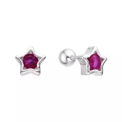 P1279 - Aros Estrellas con cubics, Plata 925