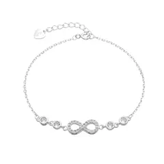 P1317 - Pulsera Infinito con cubics, Plata 925