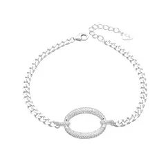 P1315 - Pulsera de Aro con cubics, Plata 925