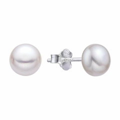 P059 - Aros Perlas cultivadas, 6 mm, Plata 925