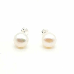 P058 - Aros Perlas cultivadas, 8 mm, Plata 925