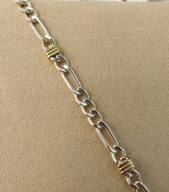 Pulsera Plata y Oro, modelo Figaro 2 - comprar online