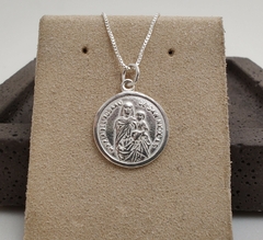 D009 - Medalla Virgen San Nicolas, 15 mm, Plata 925