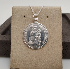 D011 - Medalla Virgen San Nicolas, 20 mm, Plata 925