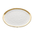 KIT 4 PRATOS DE RASOS JANTAR DUBAI BRANCO DOURADO WOLLF 25CM