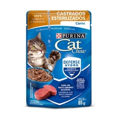 Cat Chow Gatos Adulto Carne Castrados Esterilizados Pouche 85 Grs
