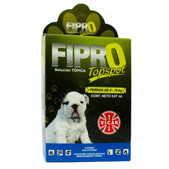 Fipro Top Spot para Pulgas, Garrapatas y Piojos para Perros de 0 a 10 Kg. Solución Tópica