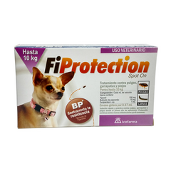 Fiprotection Spot On para Pulgas, Garrapatas y Piojos para Perros de 0 a 10 Kg. Solución Tópica