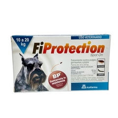 Fiprotection Spot On para Pulgas, Garrapatas y Piojos para Perros de 10 a 20 Kg. Solución Tópica