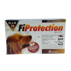 Fiprotection Spot On para Pulgas, Garrapatas y Piojos para Perros de 20 a 40 Kg. Solución Tópica