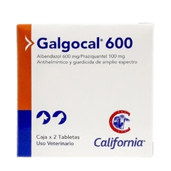 Galgocal 600 Antiparasitario Interno para Perros y Gatos. 2 Tabletas