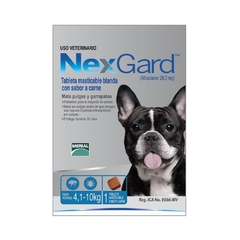 NexGard Antipulgas para Perros de 4.1 a 10 Kg. Tableta Masticable