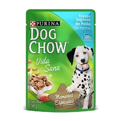 Dow Chow trozos jugosos de pollo cachorros 100 Grs