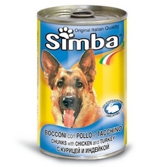 Comida enlatada para perro Simba Chunks de Pollo y Pavo 415 Gr