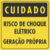 Adesivo Cuidado Risco de Choque Elétrico - Geração Própria - 15 x 15 cm