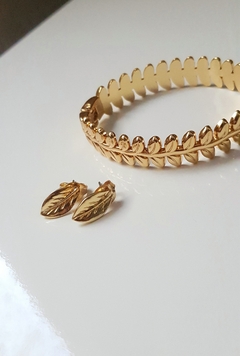 Bracelete Folhas em Banho Ouro 18k - Lorazz